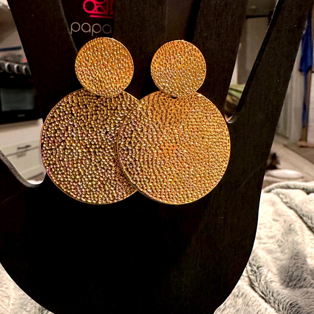 Gold post earrings